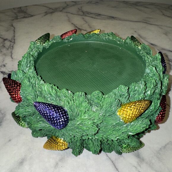 Homeworx Harry Slatkin Christmas Festive Lights Candle Pedestal Holder Wreath - Picture 2 of 10